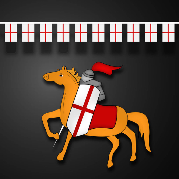 Illustratie van de Engeland vlag voor St George's dag - Vector, afbeelding