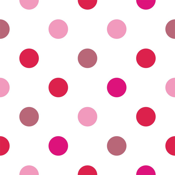 Seamless vector pattern with pink polka dots on white background - Vector, Image