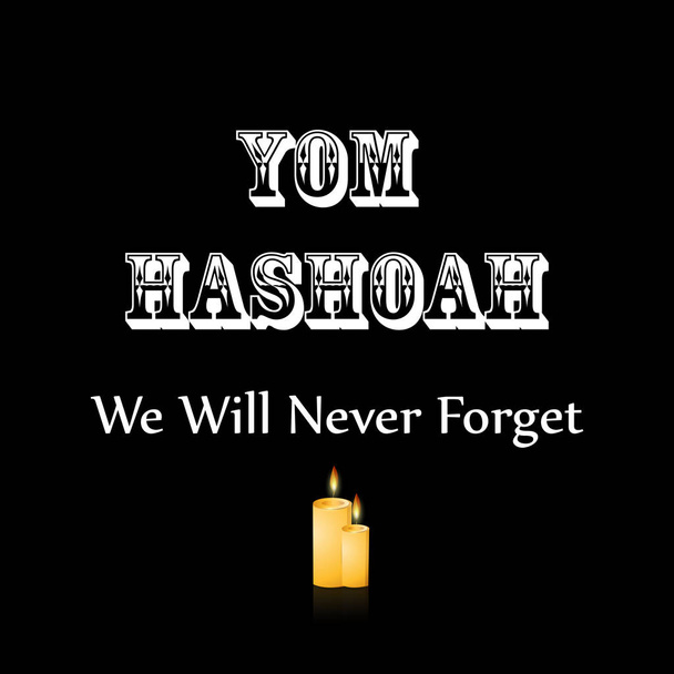 Jewish Yom HaShoah Remembrance Day background - Vector, Image