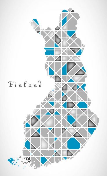 Finlande Carte cristal diamant style artwork
 - Vecteur, image