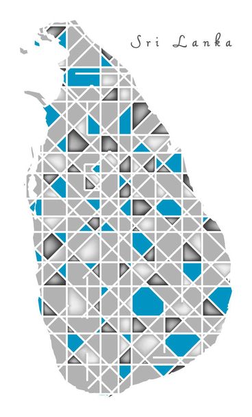Sri Lanka Map crystal diamond style artwork - Vector, Image