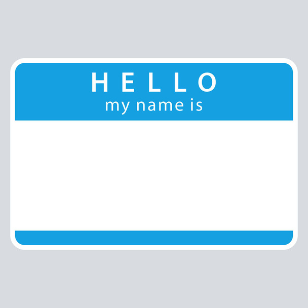 Blauwe naamplaatje mijn naam Is - Vector, afbeelding