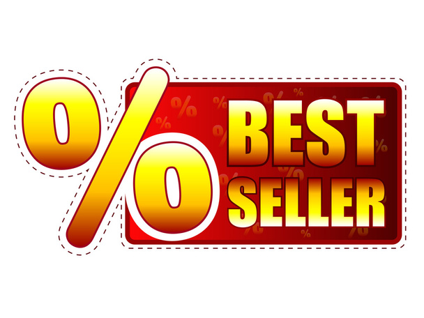 Rótulo de Best-seller com símbolo percentual
 - Foto, Imagem