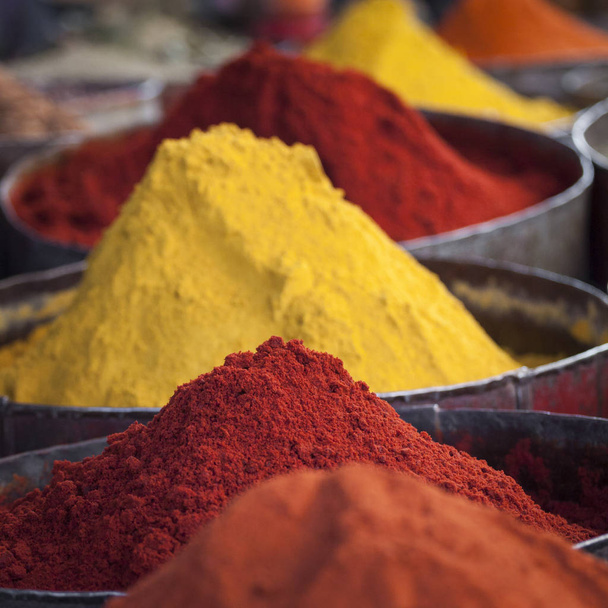 Arabic spices at traditional market. Morocco. Africa. - Photo, Image
