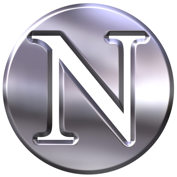 3D Silver Letter N - Photo, Image