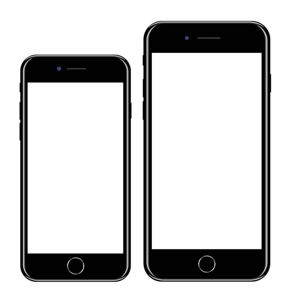 Nuevo teléfono móvil realista teléfono inteligente negro en estilo iphon
 - Vector, imagen