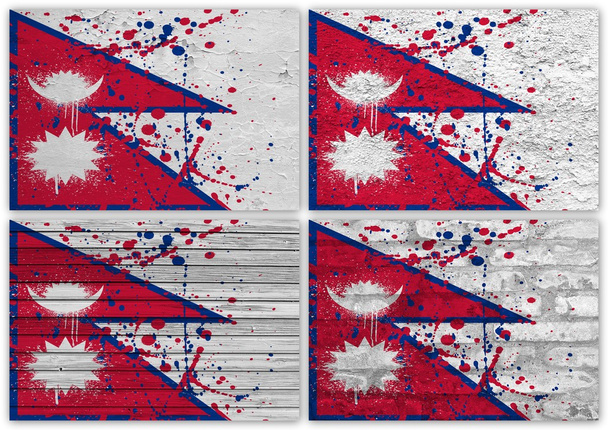 Collage drapeau népalais
 - Photo, image