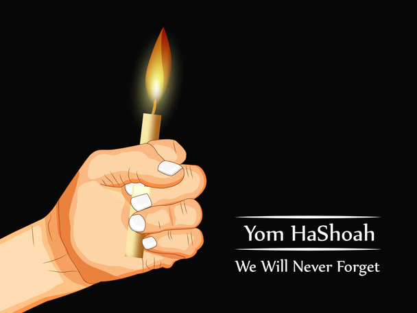 Jewish Yom HaShoah Remembrance Day background - Vector, Image