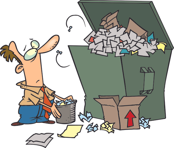 Cartoon Garbage Dumpster - Vector, Image