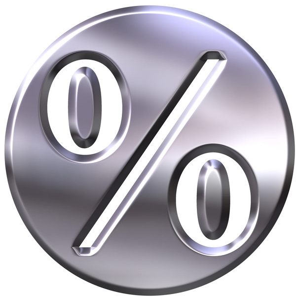 3D symbol stříbrným rámem procenta - Fotografie, Obrázek