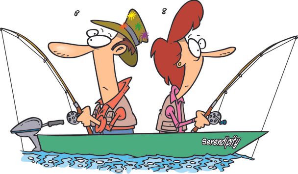 Cartoon Couple Pêche
 - Vecteur, image