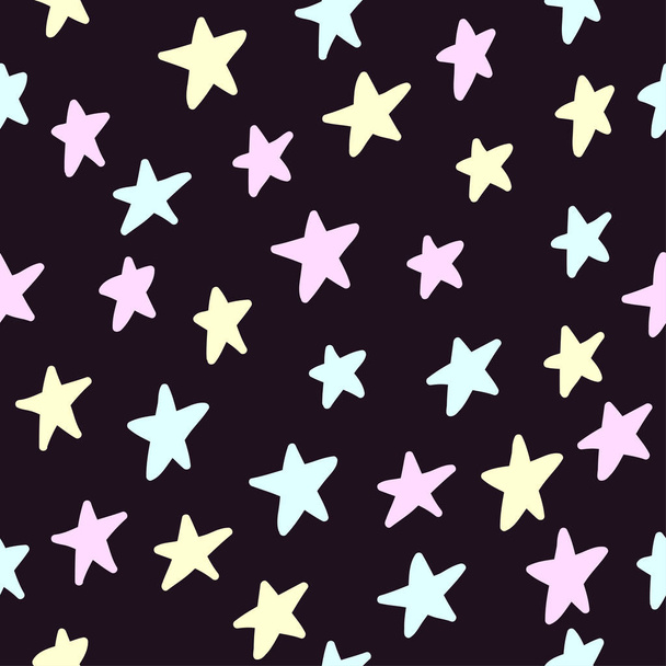 Doodle-Sterne nahtlose Muster Hintergrund.  - Vektor, Bild