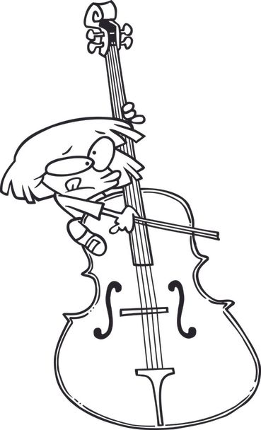 Cartoon Cello Mädchen - Vektor, Bild