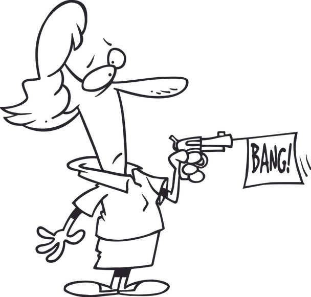 Cartoon Bang Gun - Vector, Image