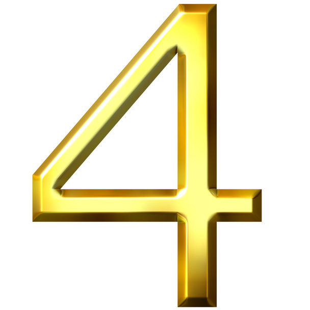 3d golden number 4 - Photo, Image