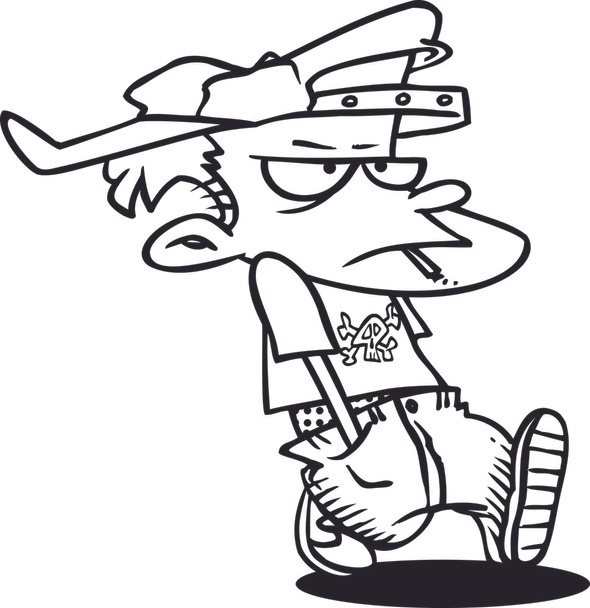 Cartoon tiener delinquent - Vector, afbeelding