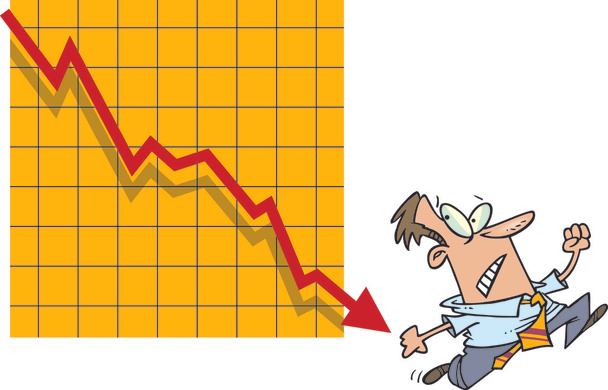 Cartoon Falling Profit Chart - Vector, Image