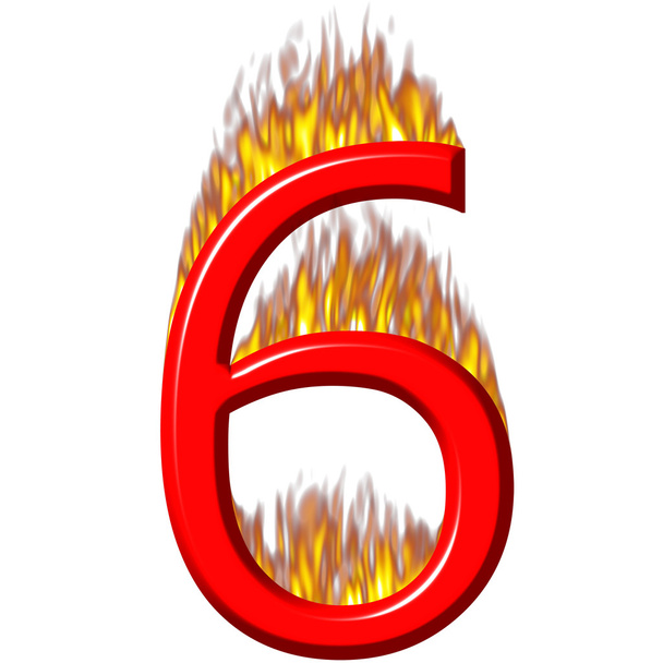 Numero 6 in fiamme
 - Foto, immagini