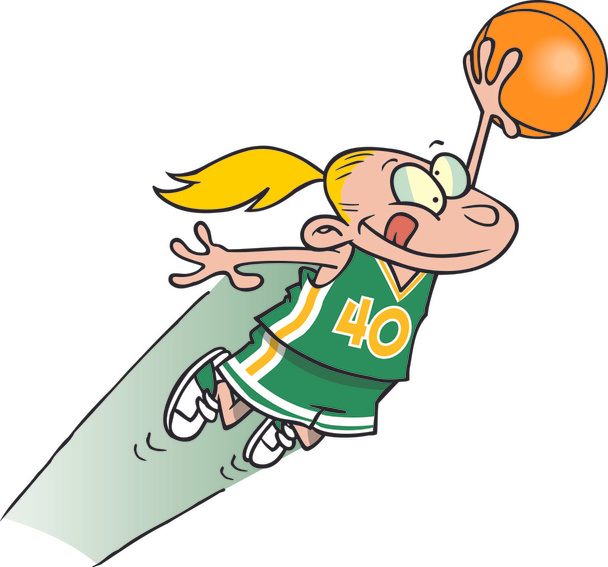 karikatura dívka basketbal - Vektor, obrázek