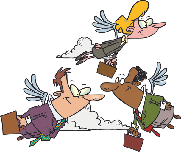 Карикатурные бизнес-ангелы
 - Вектор,изображение