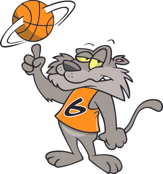 Baloncesto Wildcat de dibujos animados
 - Vector, Imagen