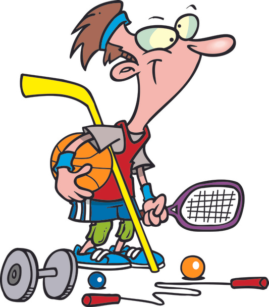 Cartoon Sports Addict - Vector, Image