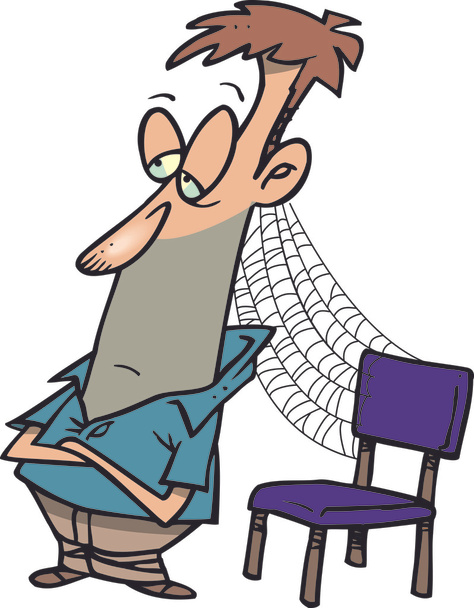 Hombre paciente de dibujos animados
 - Vector, imagen