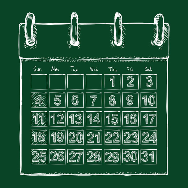 Рисунок Календарь лузолистный
 - Вектор,изображение