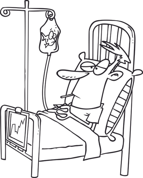 kreslený nemocniční pacient - Vektor, obrázek