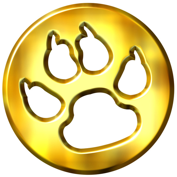 3D χρυσός σκύλος πλαισιωμένο εκτύπωσης - Φωτογραφία, εικόνα