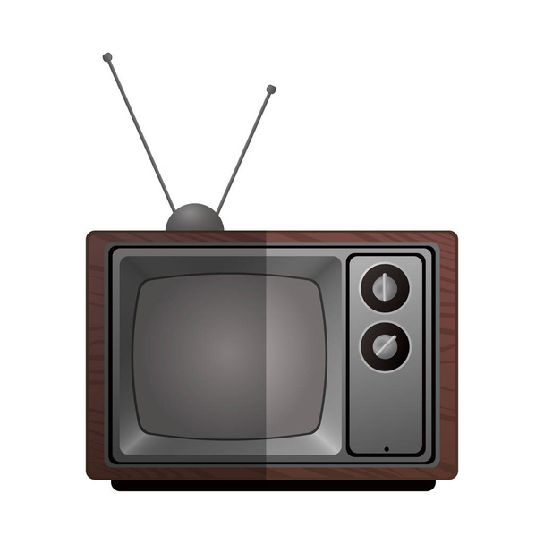 Retro televisie pictogram - Vector, afbeelding