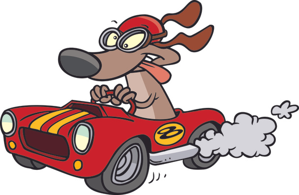 Cartoon Hot Rod Dog - Vektor, Bild