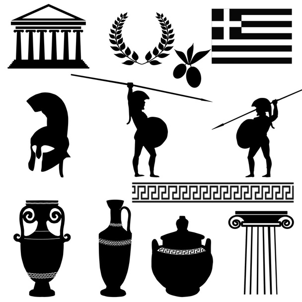 Símbolos tradicionais da Grécia
 - Vetor, Imagem