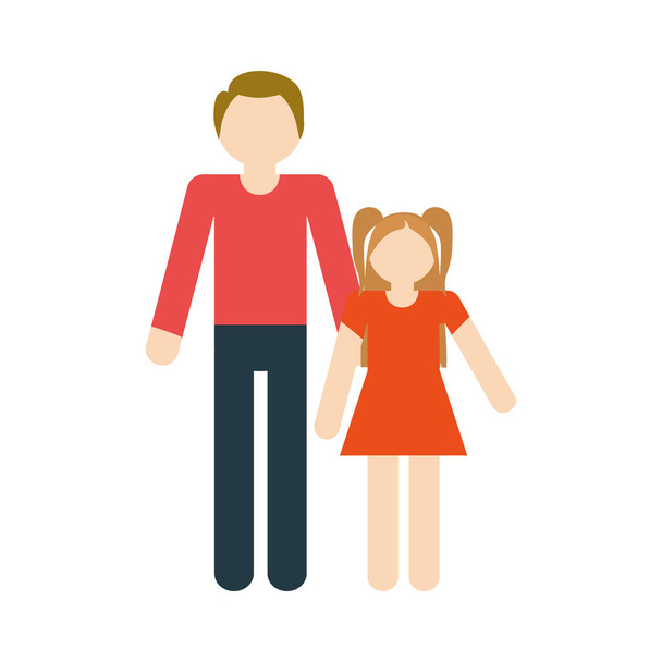 family father and daughter fun relation - Vector, Image