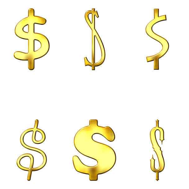 Símbolos do Dólar Dourado excêntrico
 - Foto, Imagem