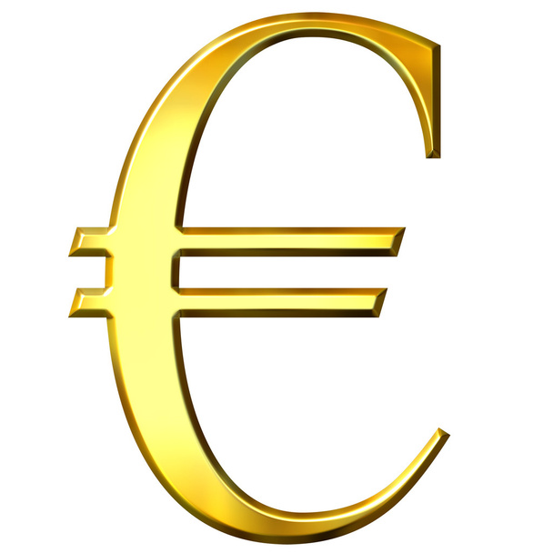 3d dourado símbolo euro
 - Foto, Imagem