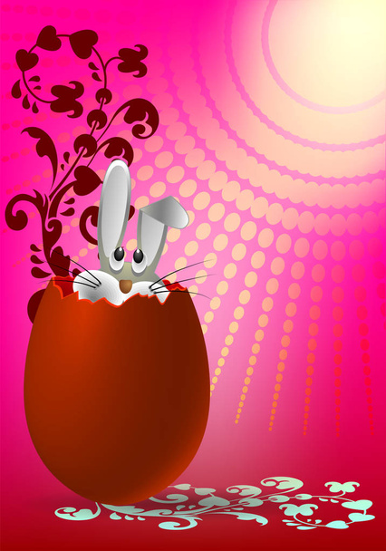 Пасхальний зайчик в яєчній шкаралупі
 - Вектор, зображення