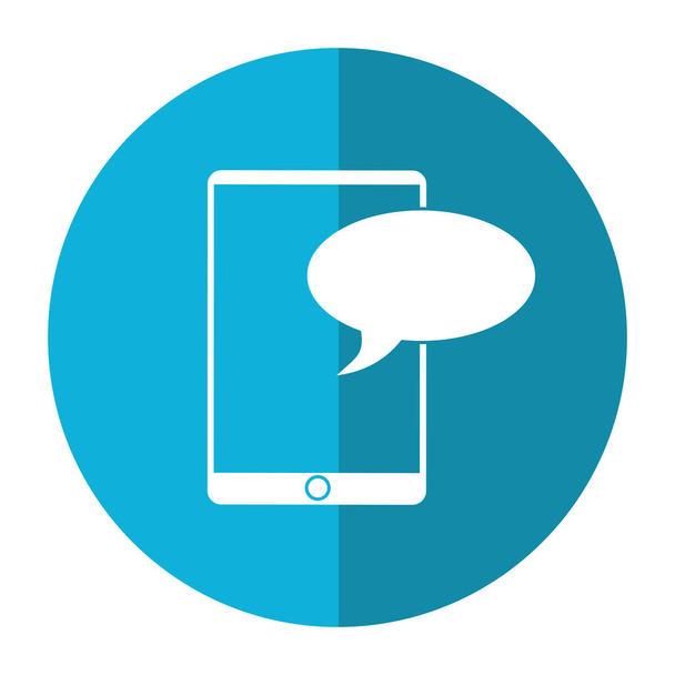 mobile device chat dialog design shadow - Vector, afbeelding