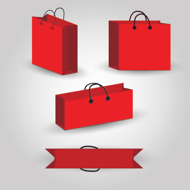 Kırmızı alışveriş çantası - Vektör, Görsel