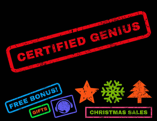 Certified Genius Rubber Stamp - Вектор, зображення