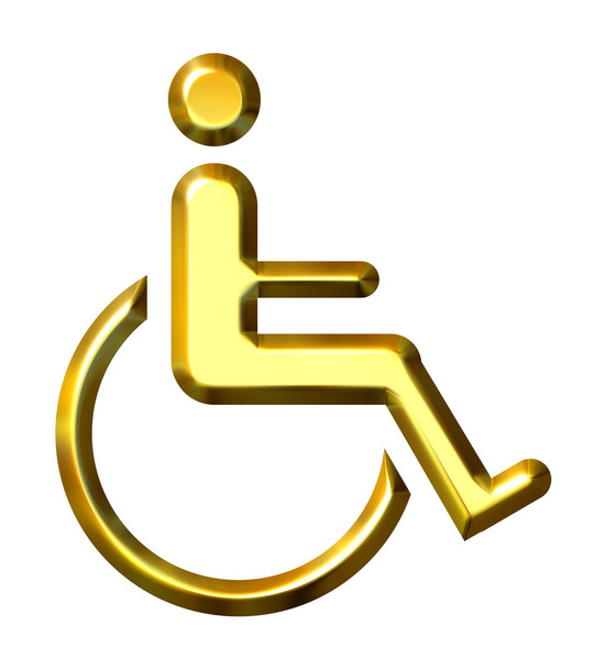 3D goldenes Symbol für besondere Bedürfnisse - Foto, Bild