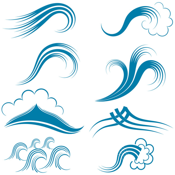 Set of wave symbols. eps10 - Vector, afbeelding