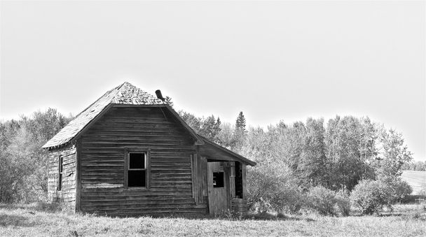 Antico Prairie casa - B & W
 - Foto, immagini