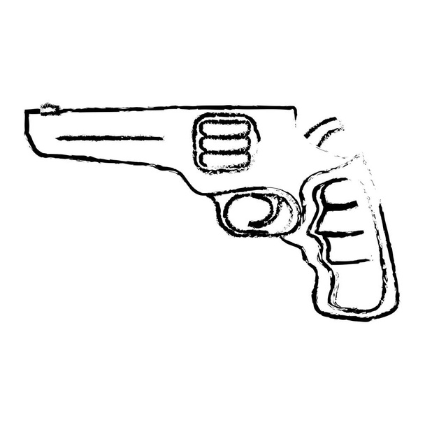 Pistol silhouette for civil defense, military equipment - Vector, Image