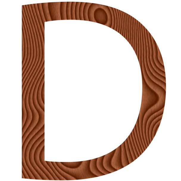 Wooden Letter D - Фото, зображення