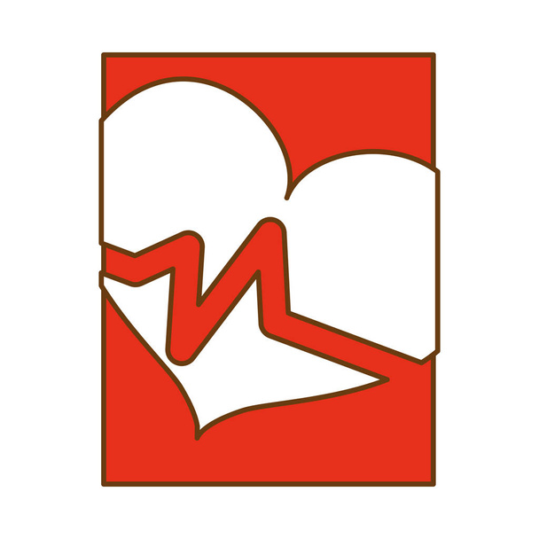 ícone cardiologia coração smarphone vermelho
 - Vetor, Imagem