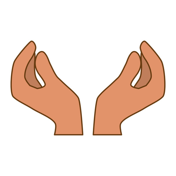 Skin color hands icon image - Vector, Image