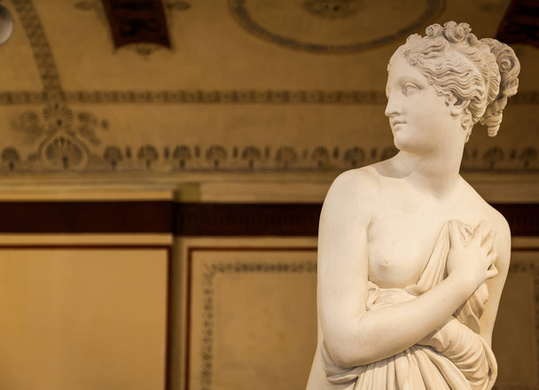 VENICE, ITALY - JUNE 27, 2016: Venus Statue detail in Palazzo Du - Photo, Image
