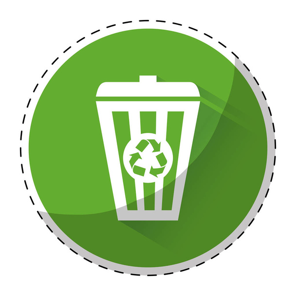 lindgrünes Recyclingkorbsignal - Vektor, Bild