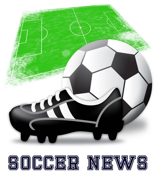 Fotbalové novinky ukazuje fotbal média 3d ilustrace - Fotografie, Obrázek